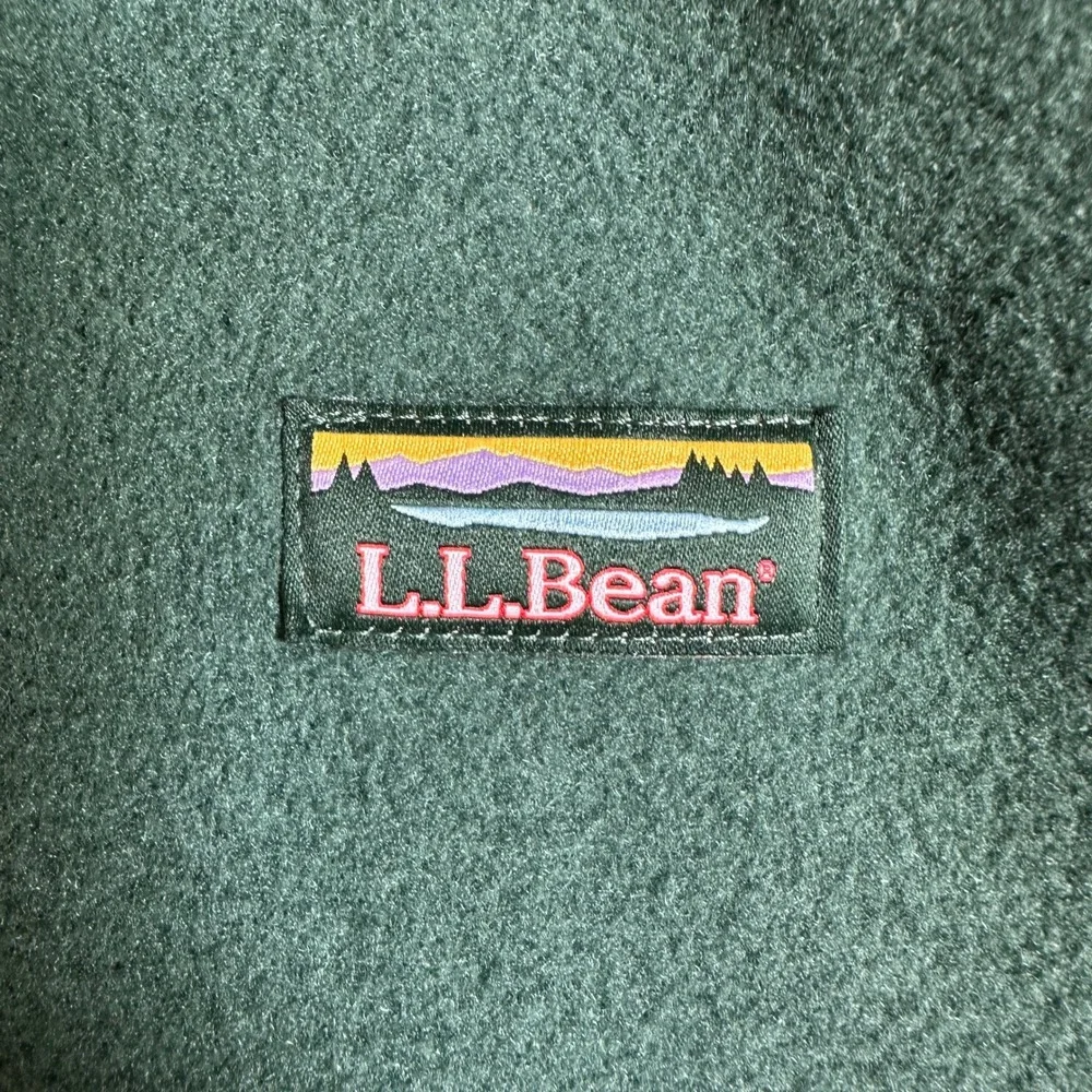 NWT LL Bean Kids Mountain Classic Fleece Hooded Jacket Colorblock Green L 14-16